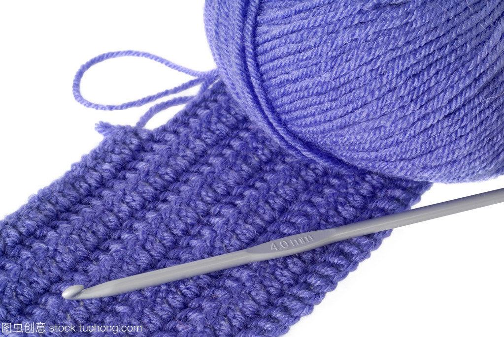 钩针编织、 针织上衣和蓝色纱