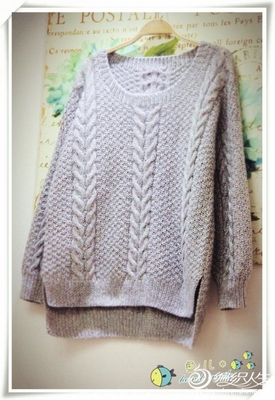 粗针织简洁复古麻花前.-编织人生移动门户