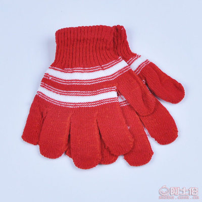 【奥闻厂家销售针织手套男女薄款条纹保暖五指魔术手套户外工作棉批发s1029】义乌市奥闻电子商务商行 - 产品库