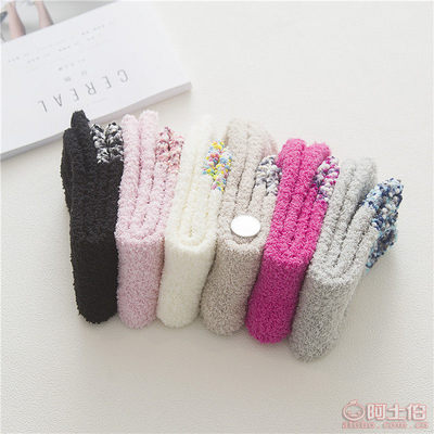 【秋冬新款堆堆袜棉中筒女袜珊瑚绒菊花纱唯美复古女袜厂家直销】诸暨市恩霄针织品网店 - 产品库